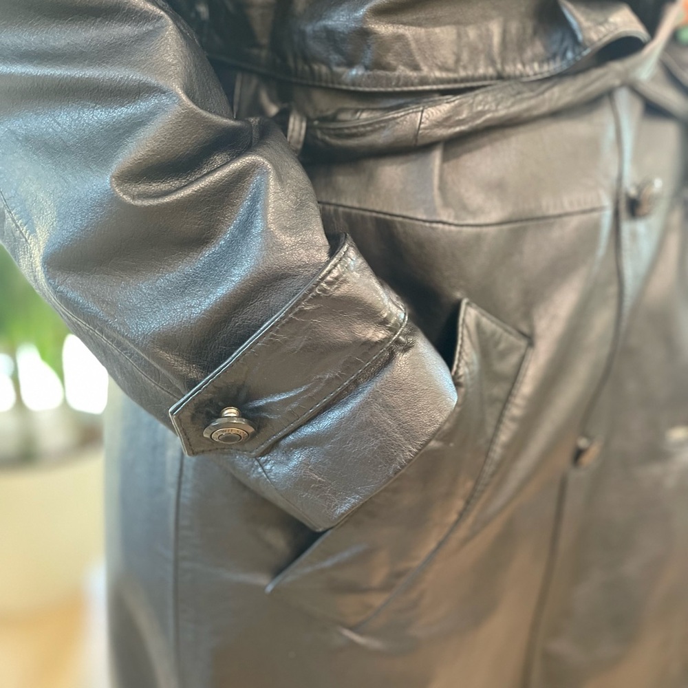 Size Large Long Leather Coat